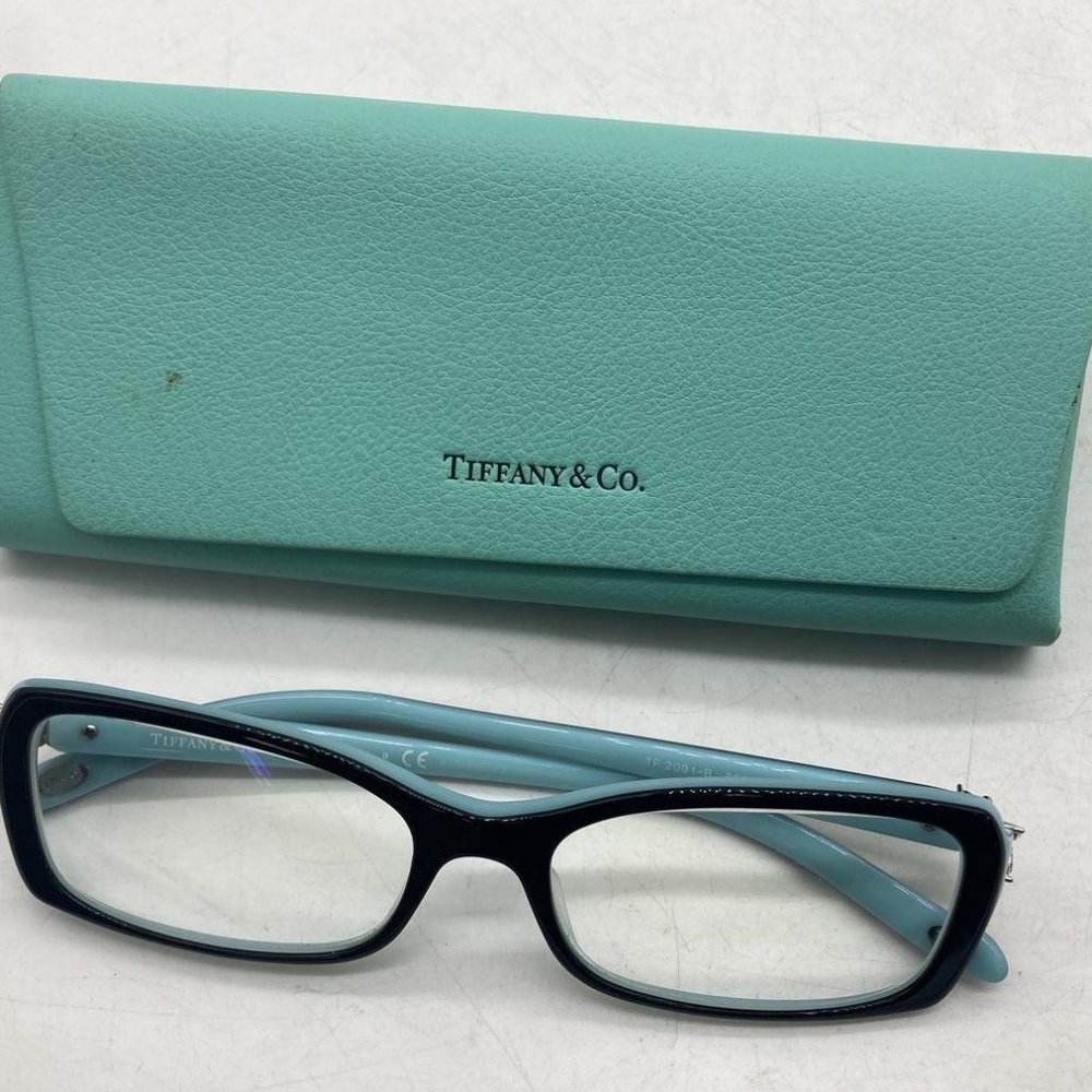 Tiffany & Co Full rim Black Teal Prescription Glasses w/ COA